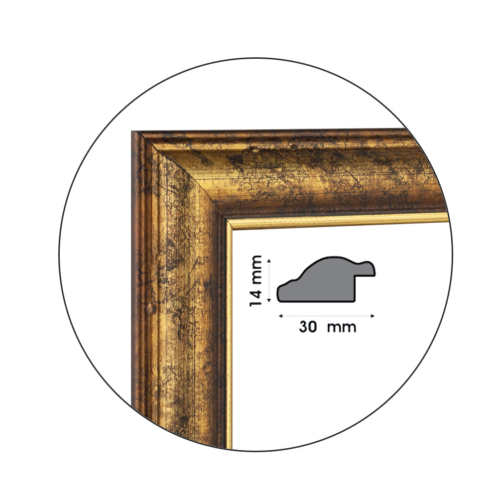 Ramă Smoky Gold | 3,0 cm